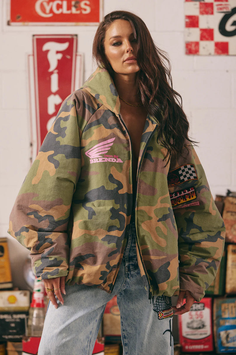 PRE-ORDER SABBI THE BE KIND BOMBER JACKET - CAMO – NOMI The Collection