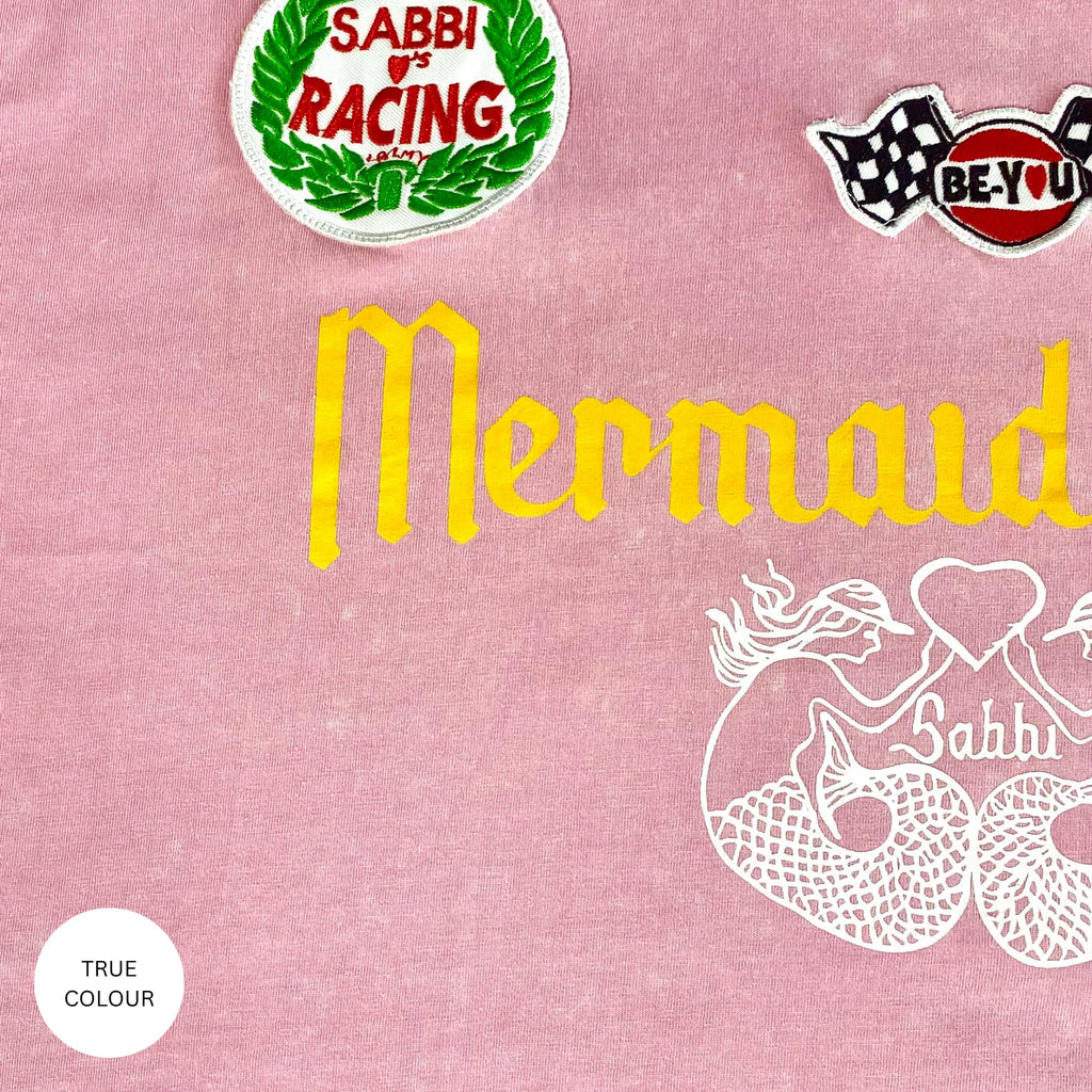 SABBI THE VERY OVERSIZED RACING BADGE TEE - PINK – NOMI The Collection